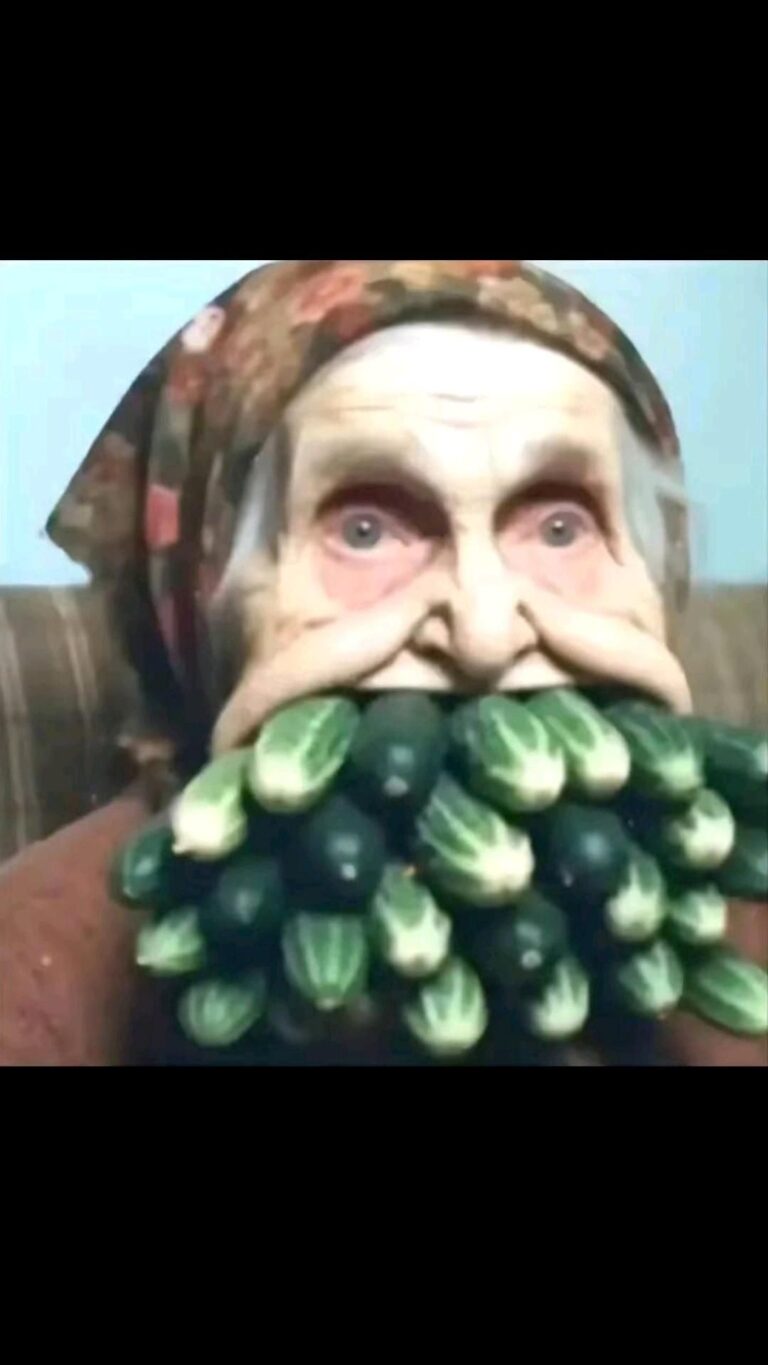 grandma with cucumbers