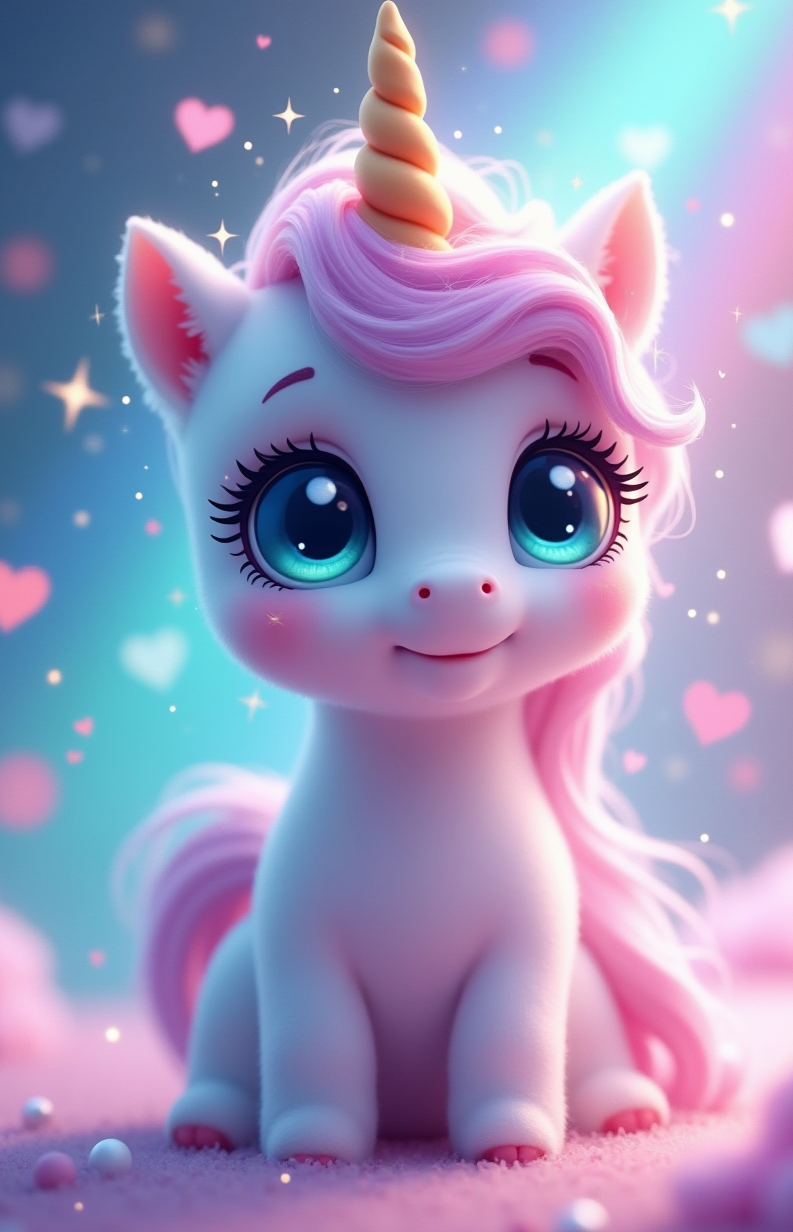 единорог с большими глазами, unicorn